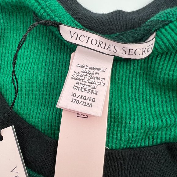 Victoria's Secret Womens Buffalo Print Thermal Sleepshirt Green Plaid XL NWT - Picture 9 of 9